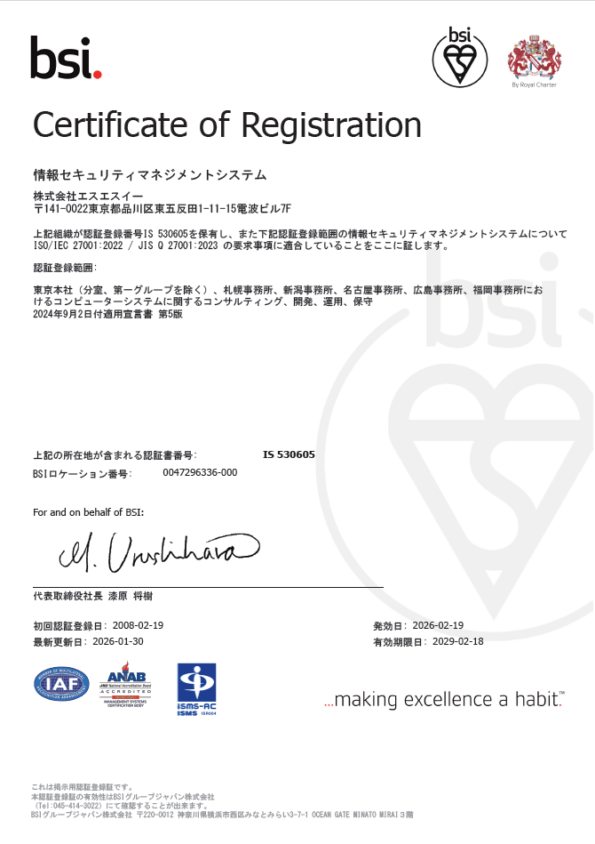 ISMS認証証明書